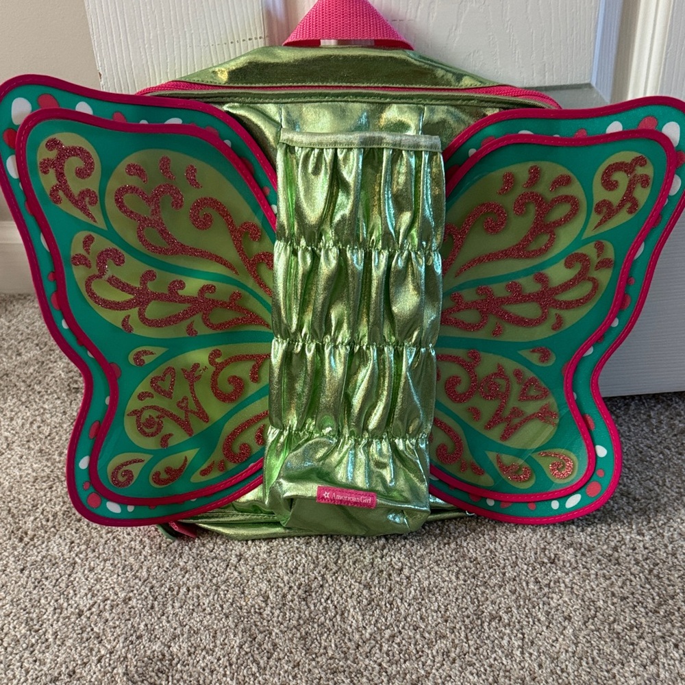 American Girl Green and Pink Butterfly Backpack